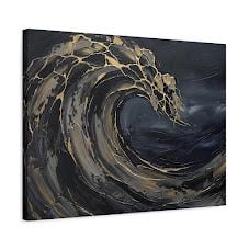 Ocean Wave Wall Art, | Abstract Coastal Wall Art | Moody Beach House Decor — Canvas wall art