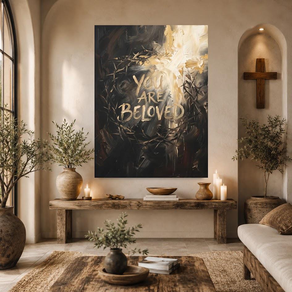 You Are Beloved Wall Art | Christian Canvas Print | Inspirational Faith Decor — Poster wall art