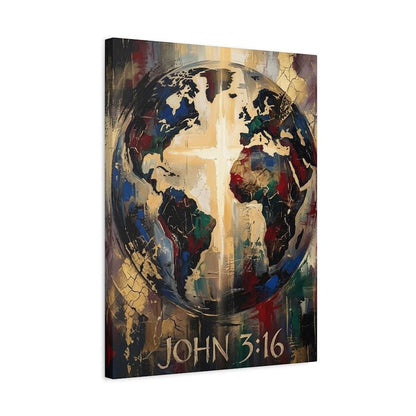 John 3:16 Wall Art | Christian World Canvas Print | Faith Decor — Canvas wall art