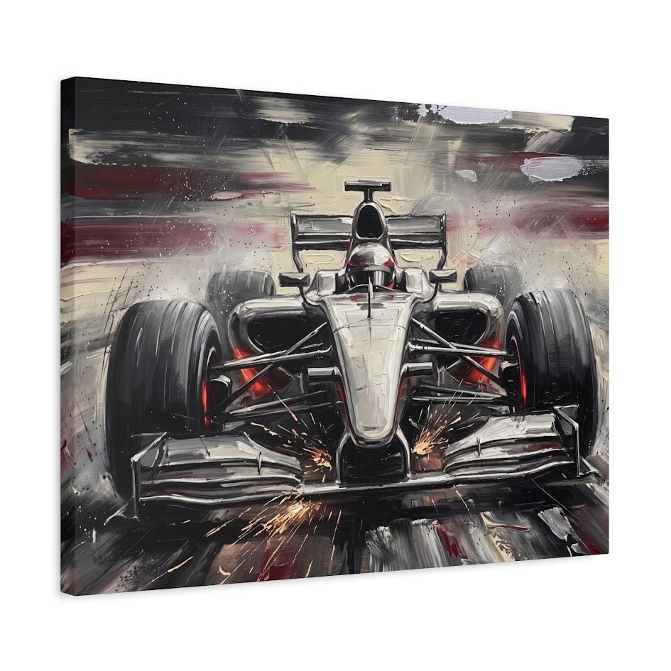 Race Car Wall Art | Formula Car Canvas | Motorsport Decor for Office or Man Cave — Canvas wall art