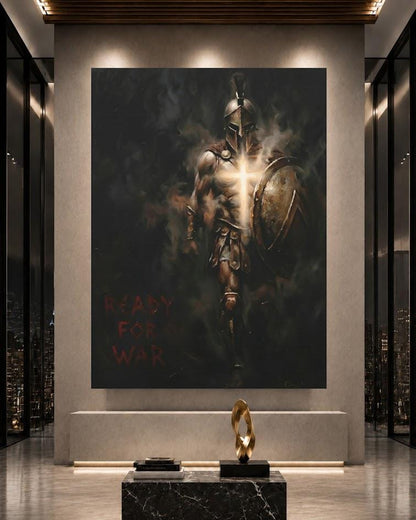 Armor of God Wall Art | Christian Warrior Canvas | Spiritual Warfare Decor for Office or Man Cave — Framed Print wall art