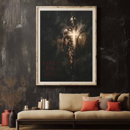 Armor of God Wall Art | Christian Warrior Canvas | Spiritual Warfare Decor for Office or Man Cave — Framed Print wall art