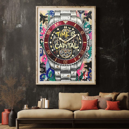 Watch Wall Art | Motivational Business Canvas | Masculine Office Decor — Framed Print wall art
