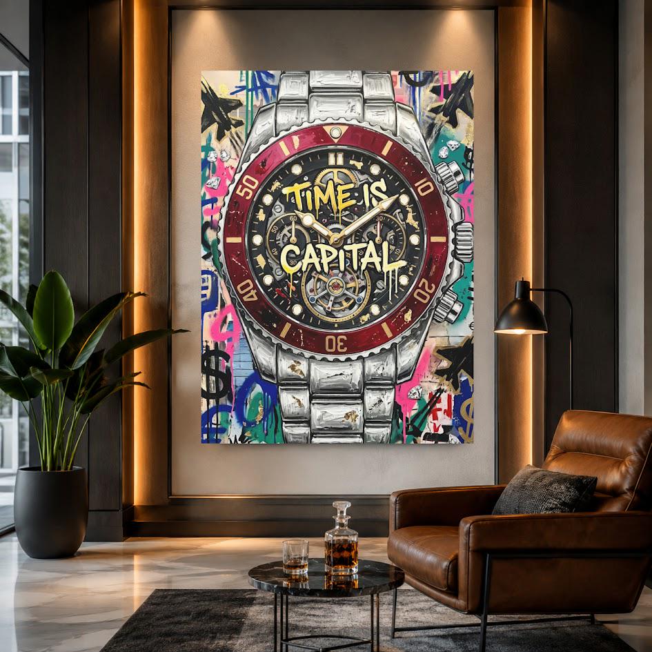 Watch Wall Art | Motivational Business Canvas | Masculine Office Decor — Framed Print wall art