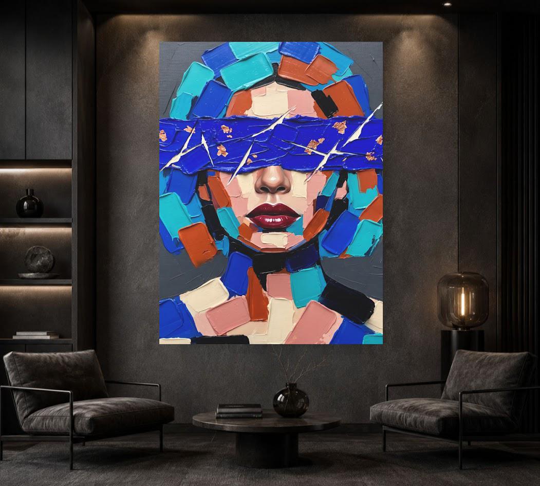 Abstract Woman Wall Art | Fashion Portrait Canvas | Modern Glam Decor — Framed Print wall art