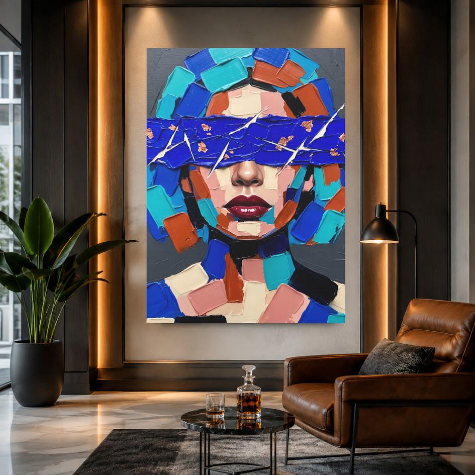 Abstract Woman Wall Art | Fashion Portrait Canvas | Modern Glam Decor — Framed Print wall art