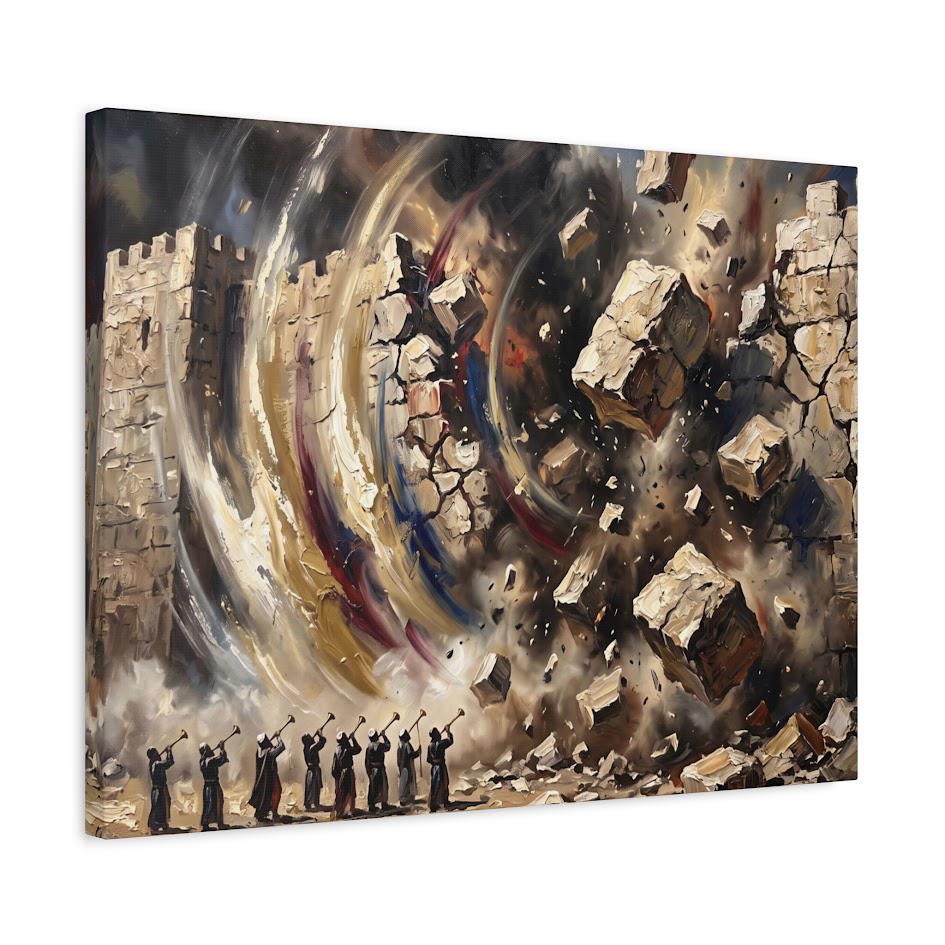 Walls of Jericho Wall Art | Joshua Bible Canvas | Christian Home Decor — Canvas wall art