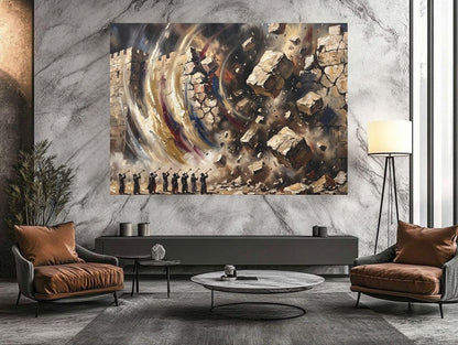 Walls of Jericho Wall Art | Joshua Bible Canvas | Christian Home Decor — Framed Print wall art
