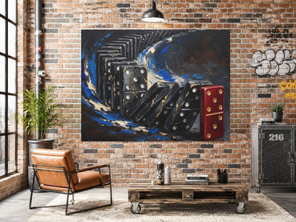 Domino Effect Wall Art | Strategy Canvas Print | Entrepreneur Office Decor — Framed Print wall art
