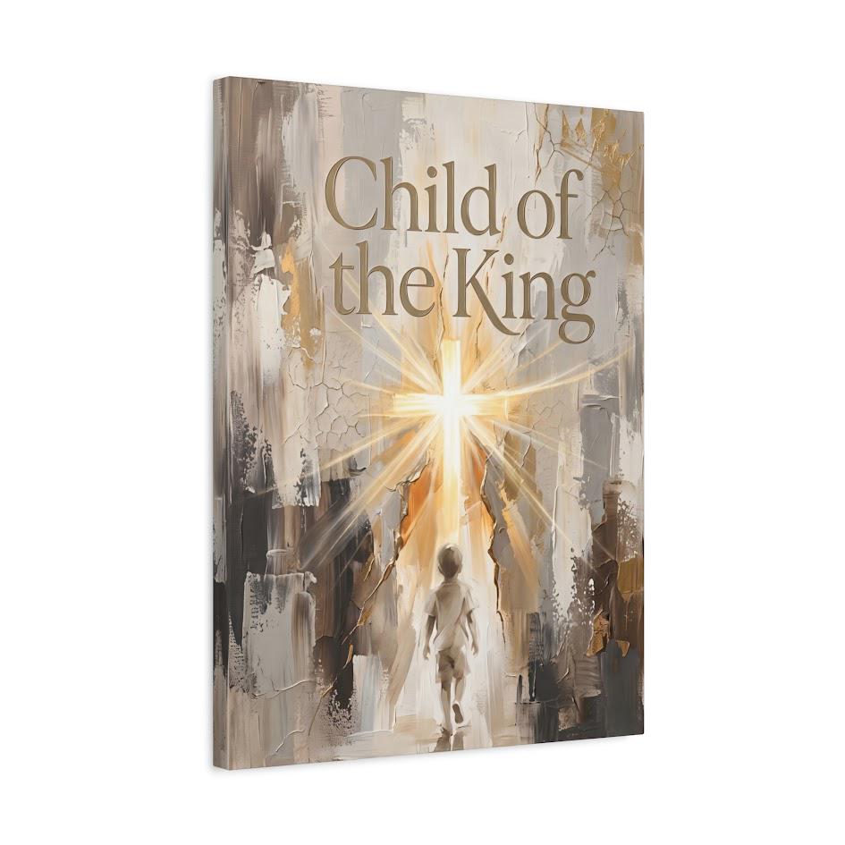 Child of the King Wall Art | Christian Nursery Decor | Faith Based Kids Room Canvas Print — Canvas wall art
