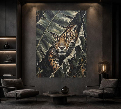 Jaguar Wall Art | Jungle Wildlife Canvas | Big Cat Decor — Framed Print wall art