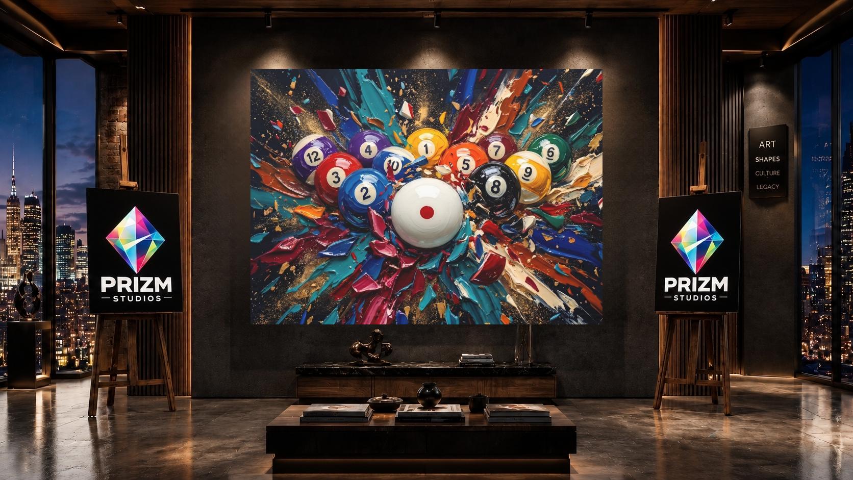 Pool Table Wall Art | Billiards Canvas Print | Game Room Decor — Poster wall art