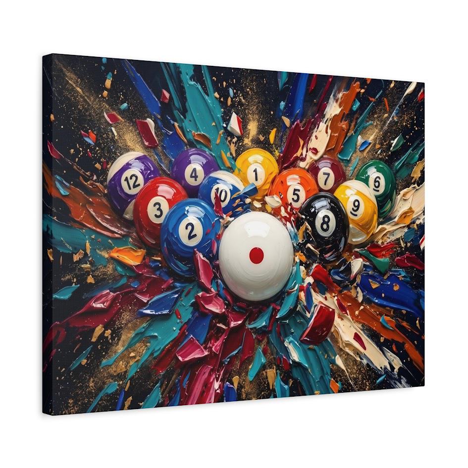 Pool Table Wall Art | Billiards Canvas Print | Game Room Decor — Canvas wall art