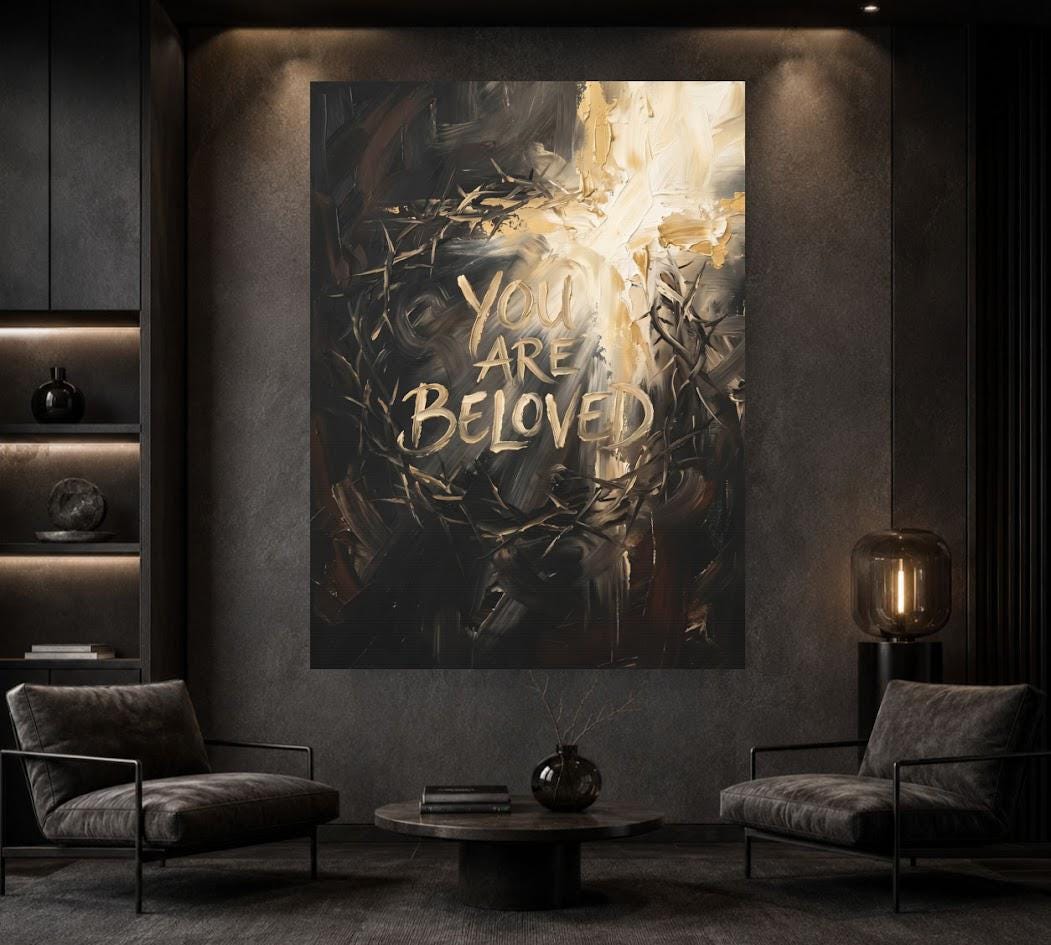 You Are Beloved Wall Art | Christian Canvas Print | Inspirational Faith Decor — Framed Print wall art