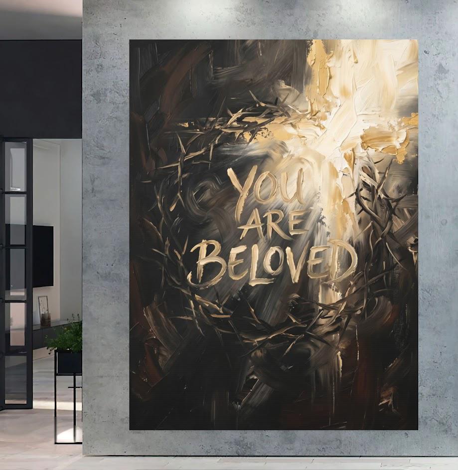 You Are Beloved Wall Art | Christian Canvas Print | Inspirational Faith Decor — Framed Print wall art