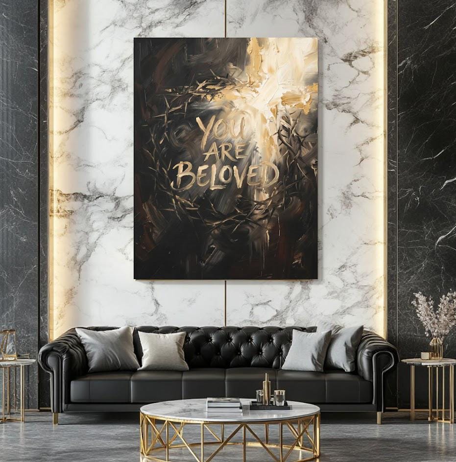 You Are Beloved Wall Art | Christian Canvas Print | Inspirational Faith Decor — Canvas wall art