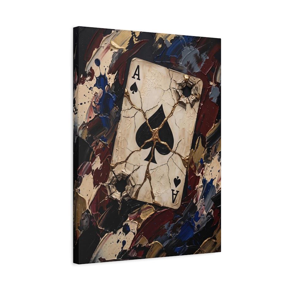 Ace of Spades Wall Art | Poker Room Decor | Casino Canvas Print — Canvas wall art
