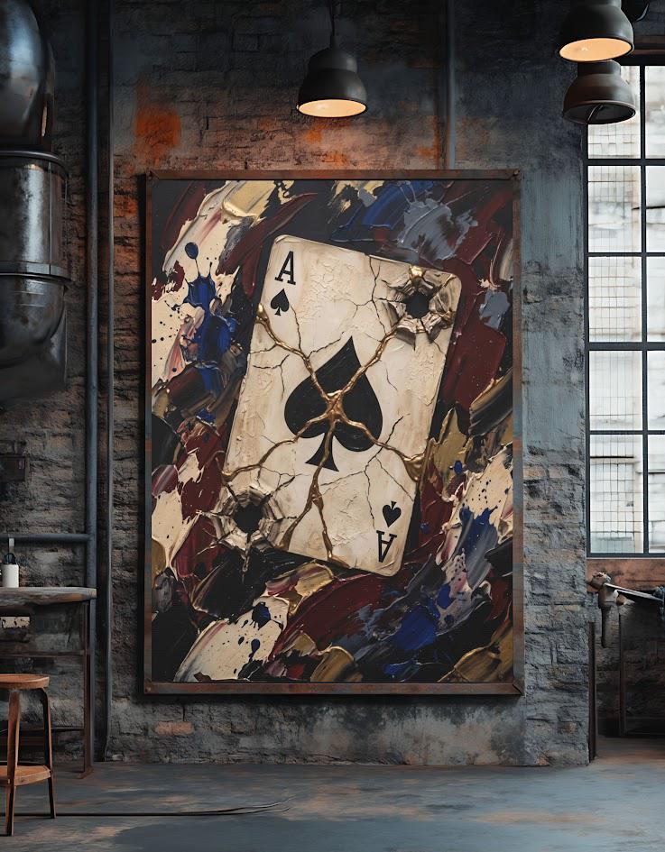 Ace of Spades Wall Art | Poker Room Decor | Casino Canvas Print — Poster wall art
