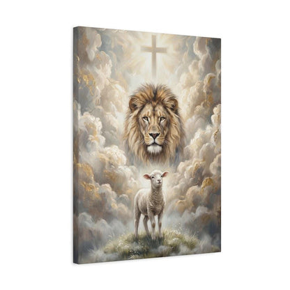 Lion and Lamb Wall Art | Christian Canvas Print | Prayer Room Decor — Canvas wall art