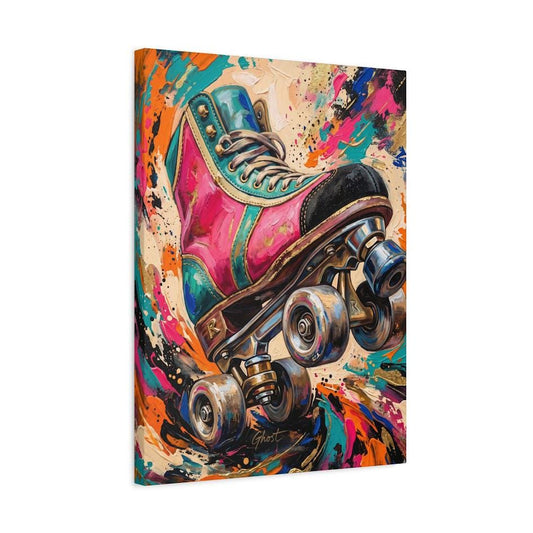 Roller Skate Wall Art | Retro Skating Canvas Print | Colorful Skater Decor for Teen Room Dorm Studio — Canvas wall art