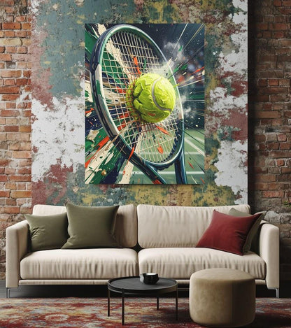 Tennis Wall Art | Racket and Ball Canvas | Sports Room Decor — Framed Print wall art