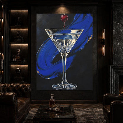 Martini Wall Art | Cocktail Canvas | Modern Home Bar Decor — Framed Print wall art