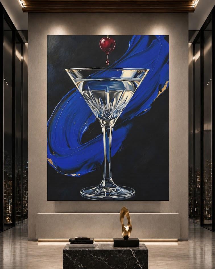 Martini Wall Art | Cocktail Canvas | Modern Home Bar Decor — Poster wall art