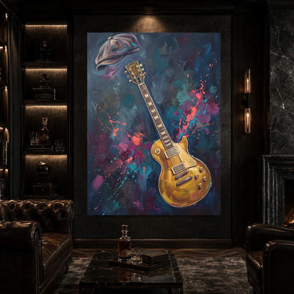 Electric Guitar Wall Art | Music Studio Decor | Rock N Roll Canvas — Framed Print wall art