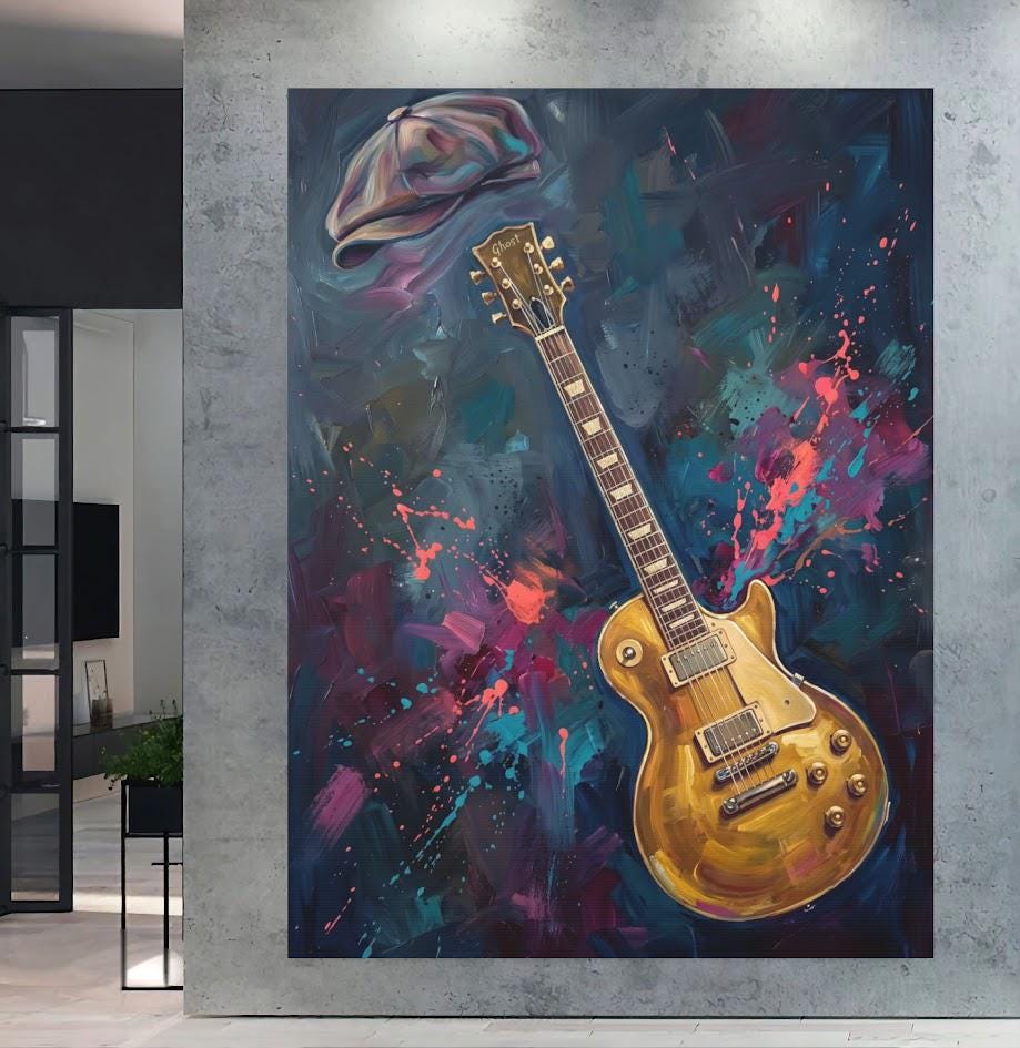 Electric Guitar Wall Art | Music Studio Decor | Rock N Roll Canvas — Poster wall art