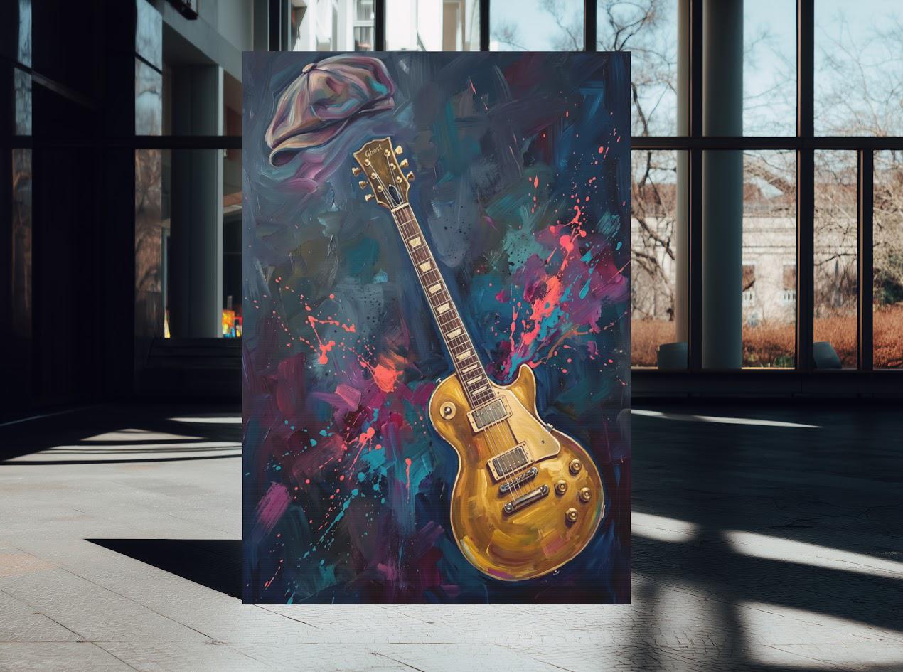 Electric Guitar Wall Art | Music Studio Decor | Rock N Roll Canvas — Framed Print wall art