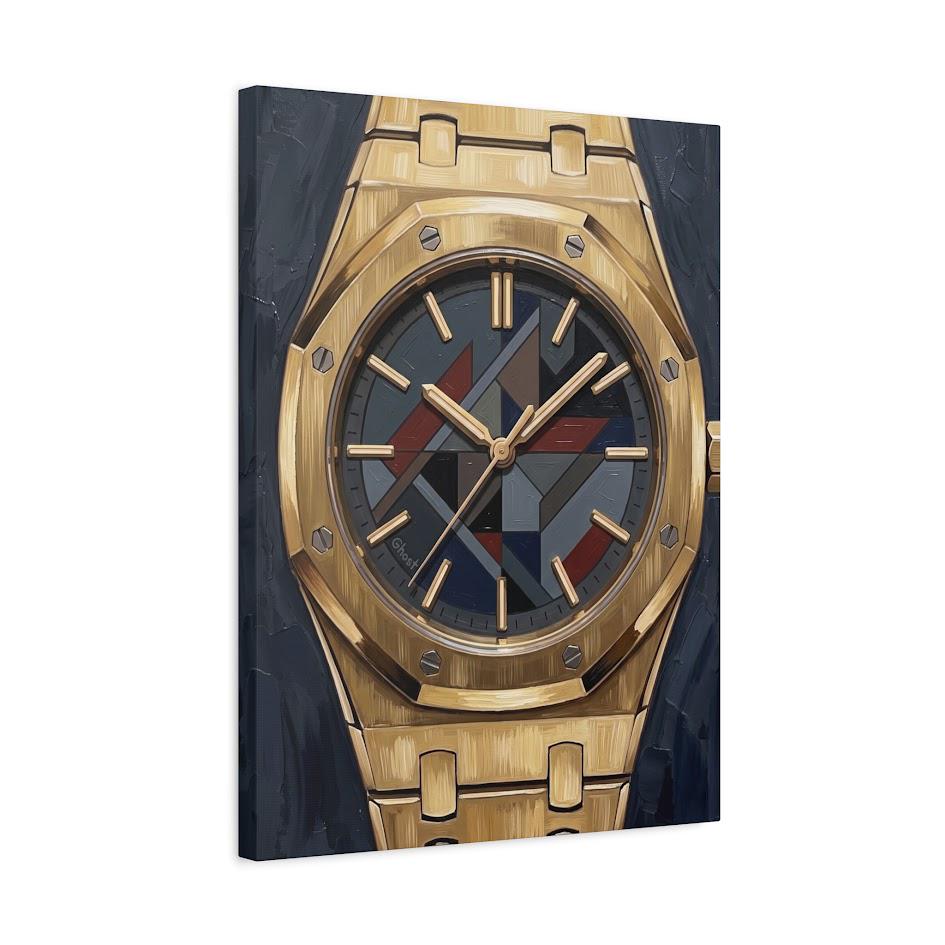 Luxury Watch Wall Art | Gold Timepiece Canvas | Modern Masculine Decor — Canvas wall art