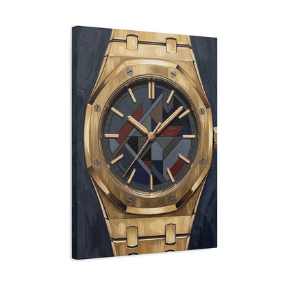 Luxury Watch Wall Art | Gold Timepiece Canvas | Modern Masculine Decor — Canvas wall art