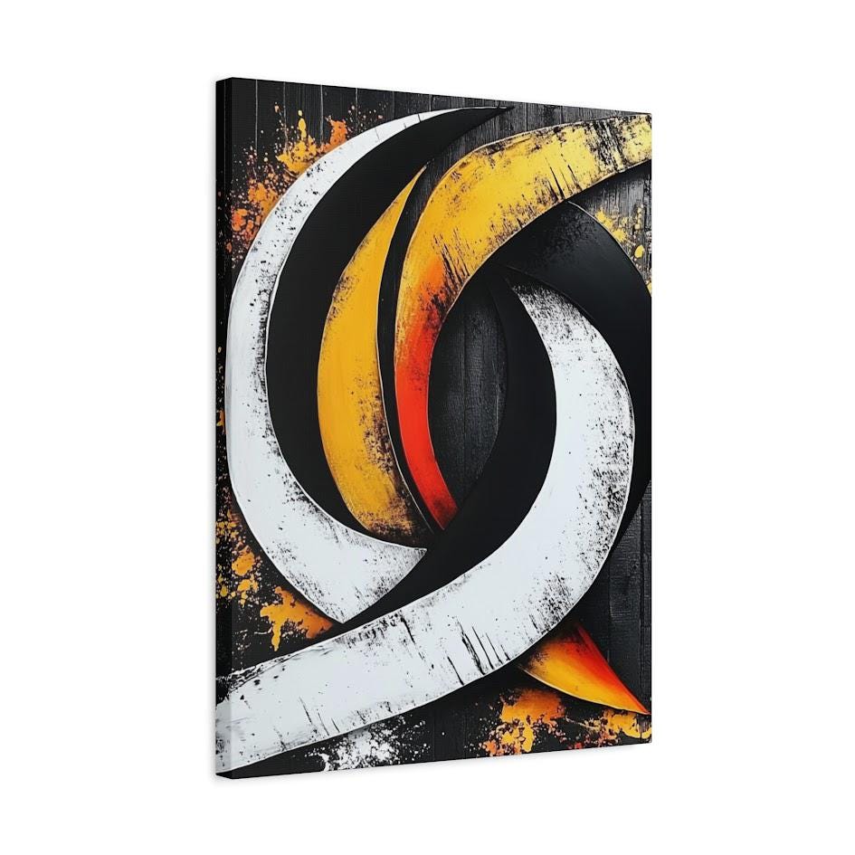 Black Gold Abstract Wall Art | Modern Statement Canvas | Luxury Living Room Decor — Canvas wall art
