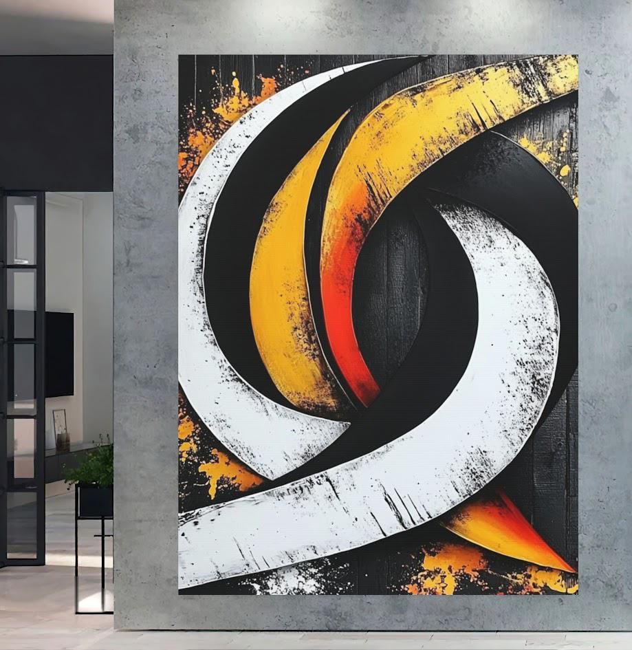 Black Gold Abstract Wall Art | Modern Statement Canvas | Luxury Living Room Decor — Framed Print wall art