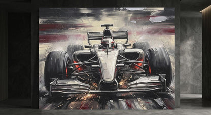 Race Car Wall Art | Formula Car Canvas | Motorsport Decor for Office or Man Cave — Framed Print wall art