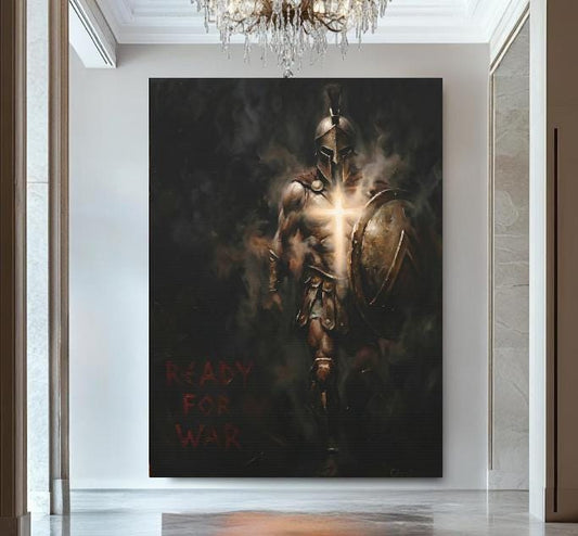 Armor of God Wall Art | Christian Warrior Canvas | Spiritual Warfare Decor for Office or Man Cave — Poster wall art