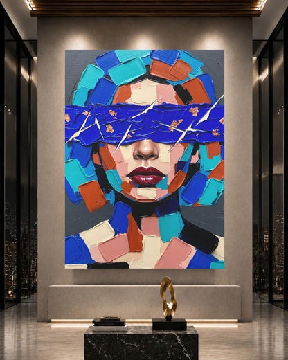 Abstract Woman Wall Art | Fashion Portrait Canvas | Modern Glam Decor — Framed Print wall art