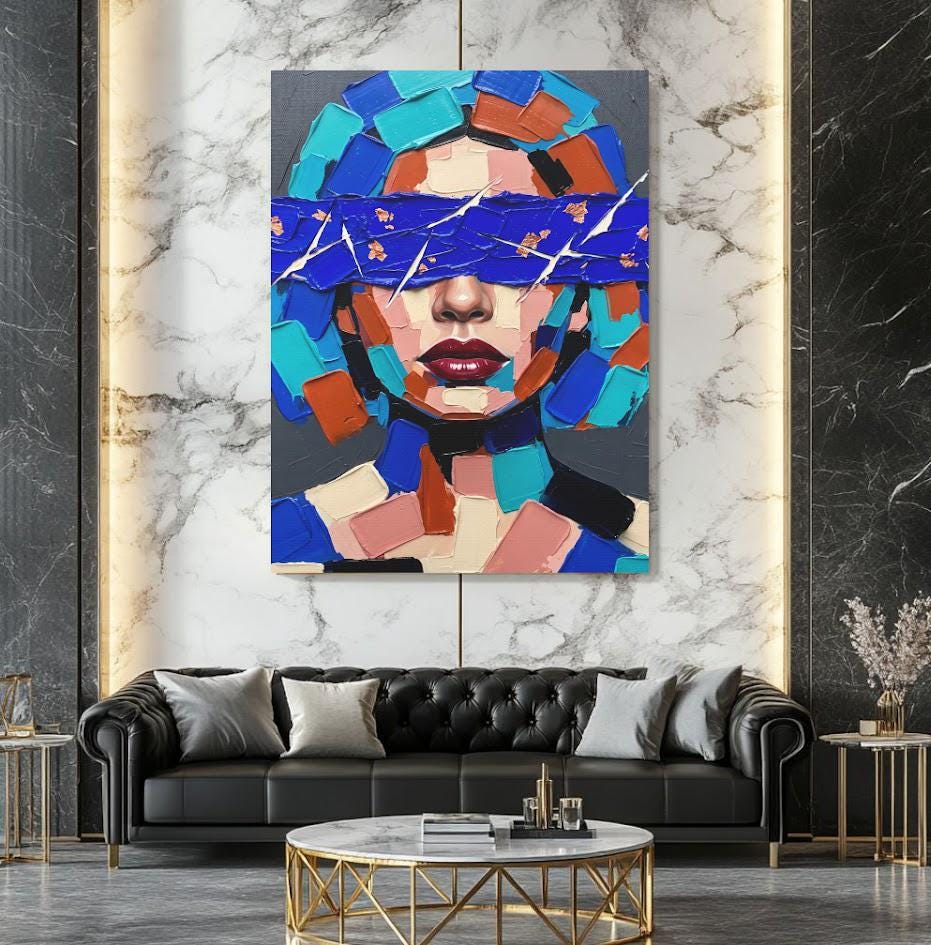 Abstract Woman Wall Art | Fashion Portrait Canvas | Modern Glam Decor — Canvas wall art