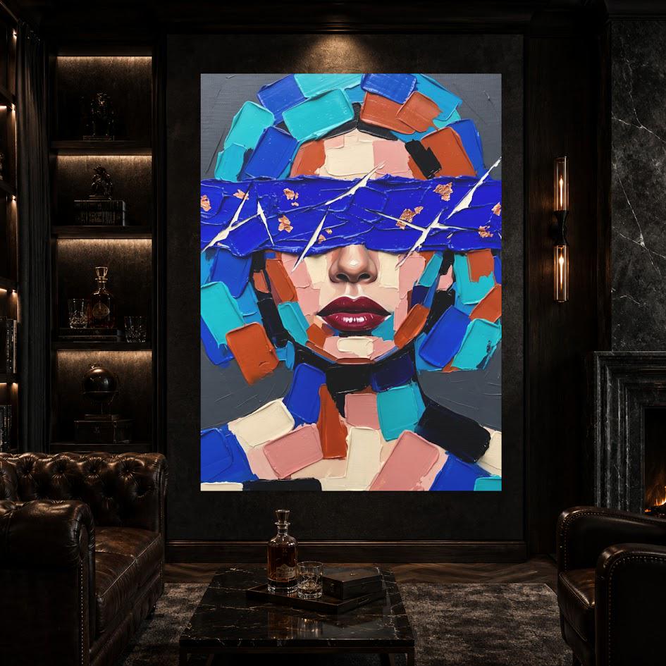 Abstract Woman Wall Art | Fashion Portrait Canvas | Modern Glam Decor — Framed Print wall art