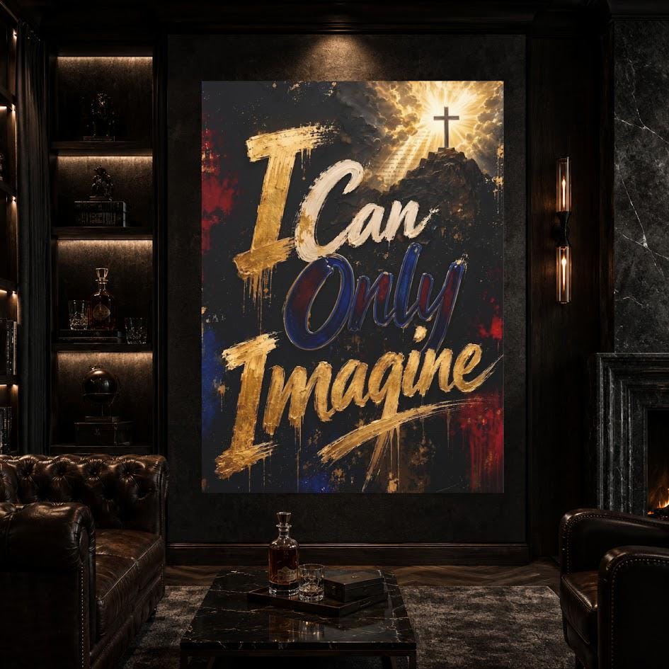 I Can Only Imagine Wall Art | Christian Quote Canvas | Faith Home Decor — Framed Print wall art