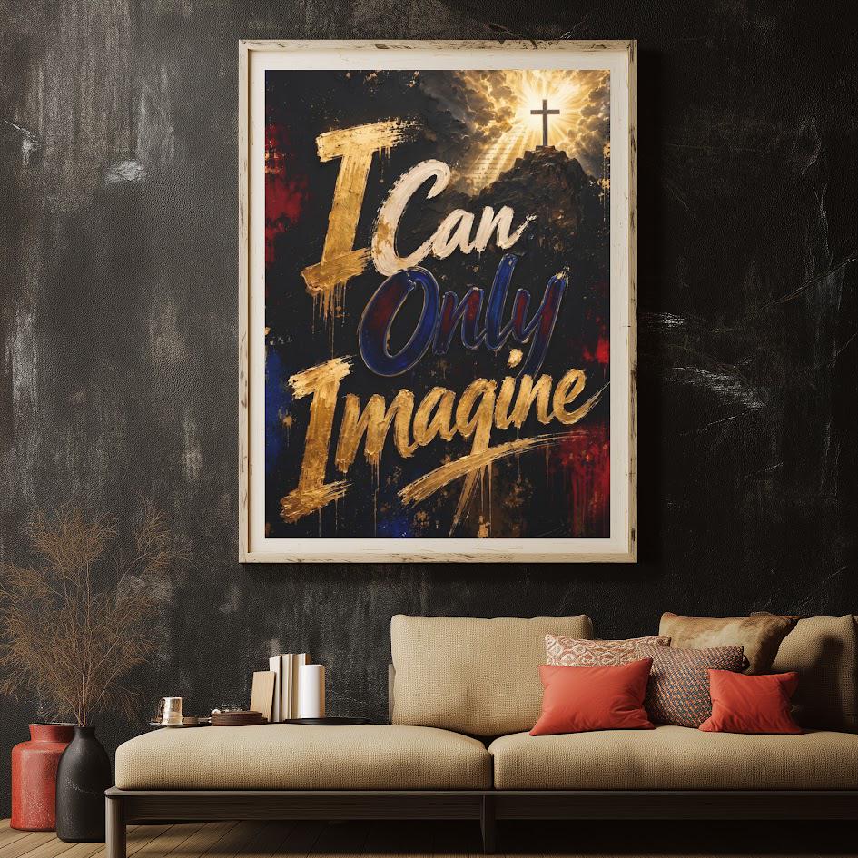 I Can Only Imagine Wall Art | Christian Quote Canvas | Faith Home Decor — Framed Print wall art