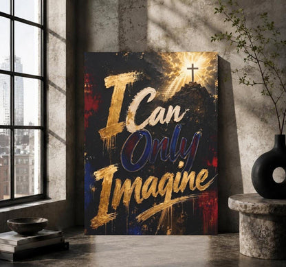 I Can Only Imagine Wall Art | Christian Quote Canvas | Faith Home Decor — Framed Print wall art