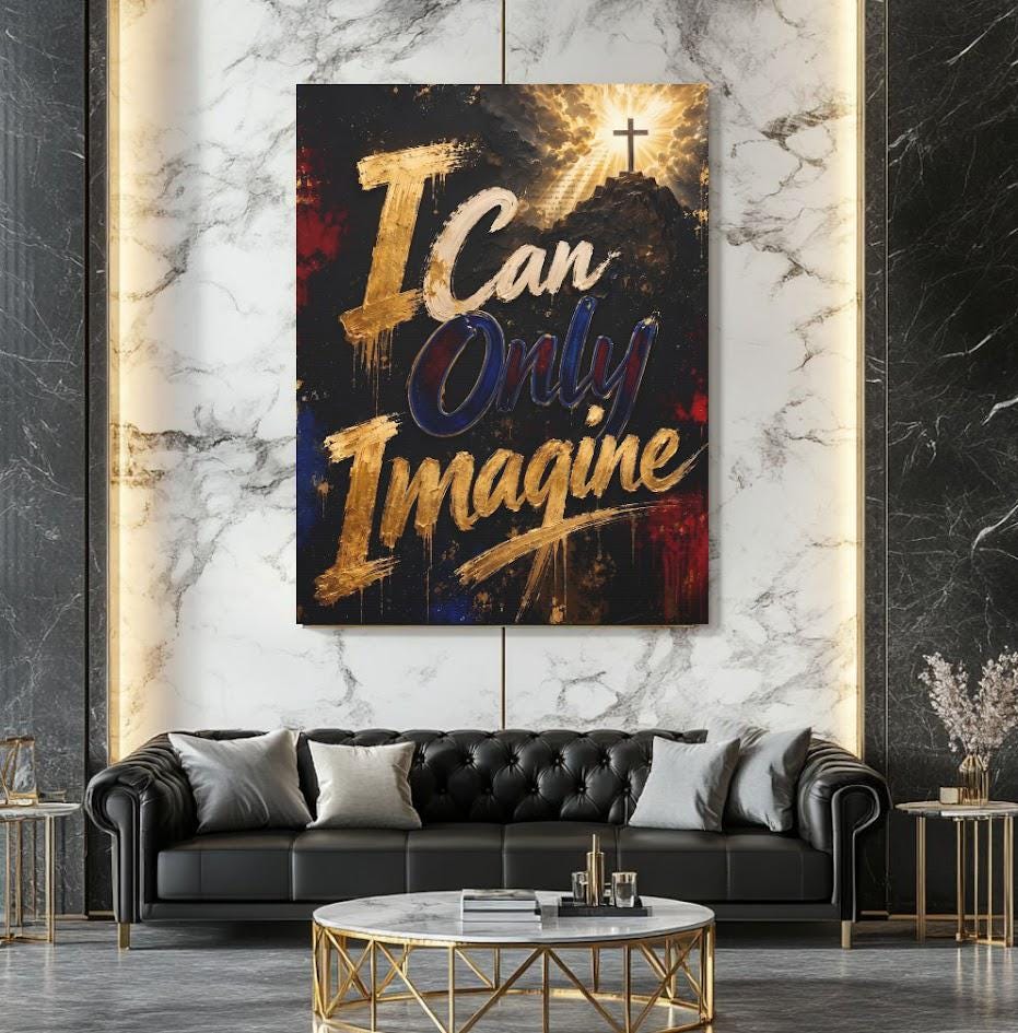 I Can Only Imagine Wall Art | Christian Quote Canvas | Faith Home Decor — Canvas wall art