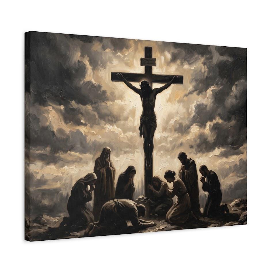Jesus on the Cross Canvas | Good Friday Faith Art | Religious Home Decor — Canvas wall art