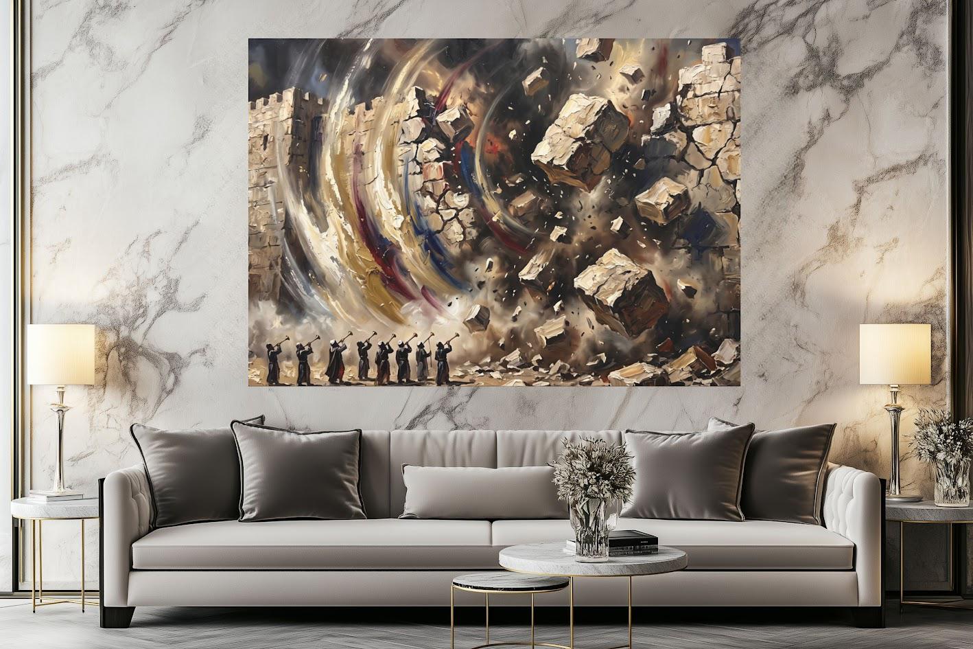 Walls of Jericho Wall Art | Joshua Bible Canvas | Christian Home Decor — Framed Print wall art