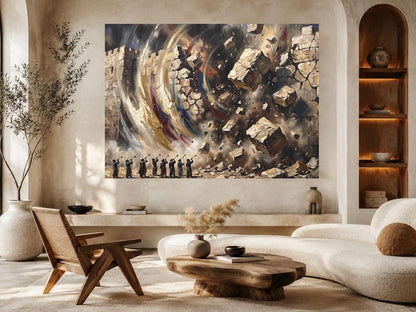 Walls of Jericho Wall Art | Joshua Bible Canvas | Christian Home Decor — Poster wall art