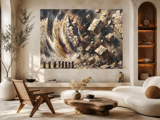 Walls of Jericho Wall Art | Joshua Bible Canvas | Christian Home Decor — Poster wall art