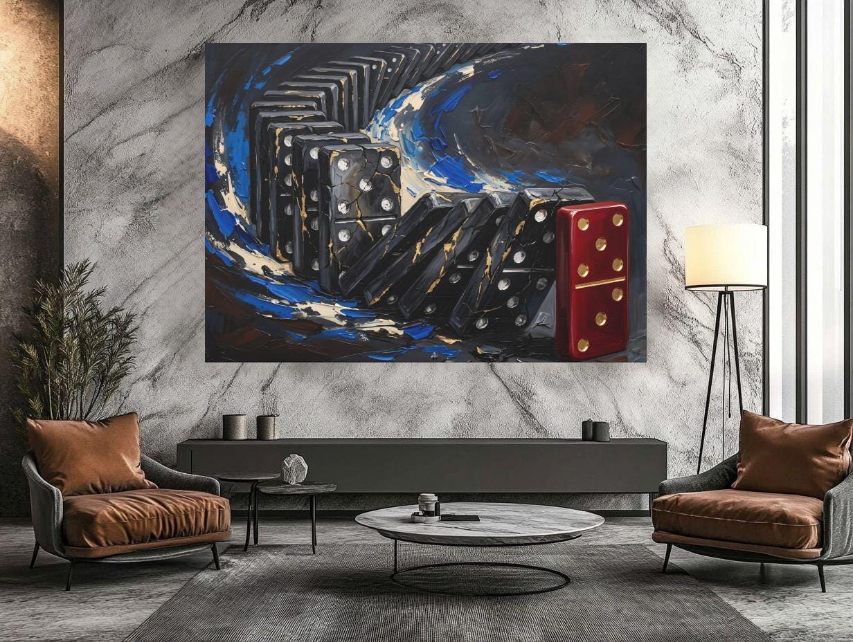 Domino Effect Wall Art | Strategy Canvas Print | Entrepreneur Office Decor — Poster wall art