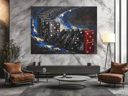 Domino Effect Wall Art | Strategy Canvas Print | Entrepreneur Office Decor — Poster wall art