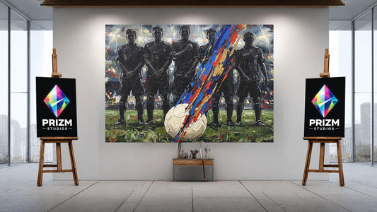Soccer Team Wall Art | Colorful Football Canvas | Boys Bedroom or Game Room Decor — Poster wall art